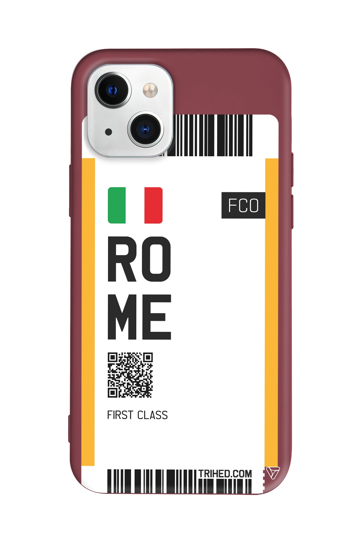 Rome Bileti Lansman Model İçi Kadife Silikon Telefon Kılıfı – Plus Serisine Özel