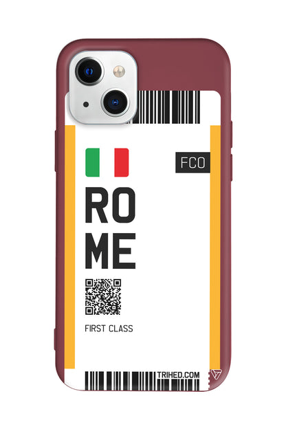 Rome Bileti Lansman Model İçi Kadife Silikon Telefon Kılıfı