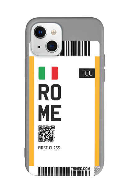 Rome Bileti Lansman Model İçi Kadife Silikon Telefon Kılıfı – Plus Serisine Özel