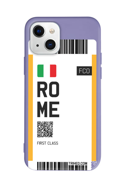 Rome Bileti Lansman Model İçi Kadife Silikon Telefon Kılıfı – Plus Serisine Özel