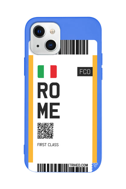 Rome Bileti Lansman Model İçi Kadife Silikon Telefon Kılıfı