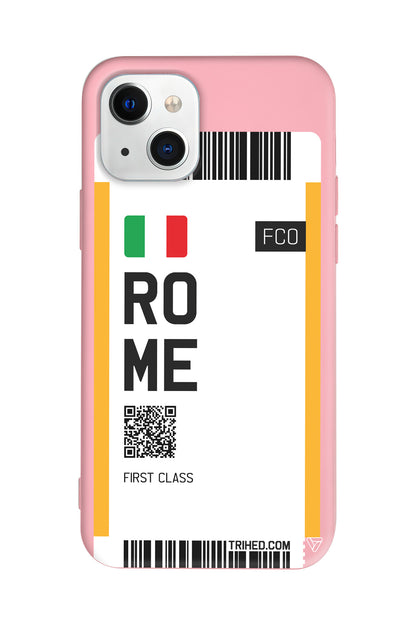 Rome Bileti Lansman Model İçi Kadife Silikon Telefon Kılıfı