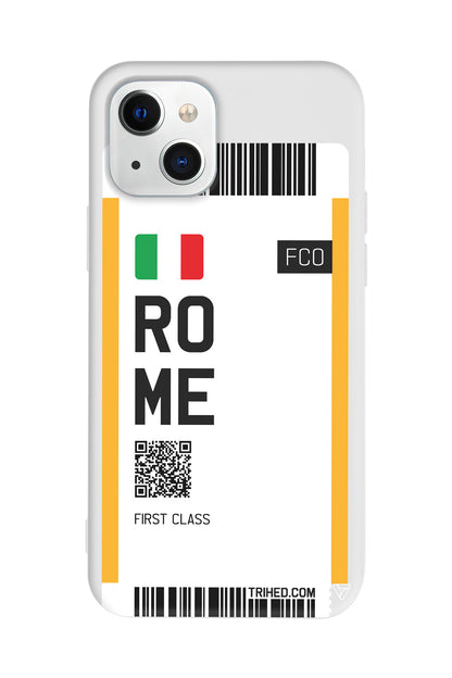 Rome Bileti Lansman Model İçi Kadife Silikon Telefon Kılıfı