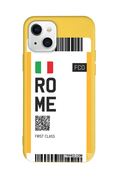 Rome Bileti Lansman Model İçi Kadife Silikon Telefon Kılıfı