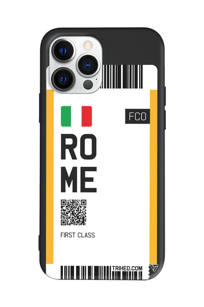 Rome Bileti Lansman Model İçi Kadife Silikon Telefon Kılıfı