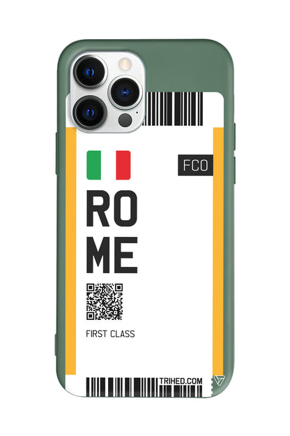 Rome Bileti Lansman Model İçi Kadife Silikon Telefon Kılıfı