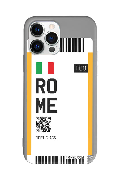 Rome Bileti Lansman Model İçi Kadife Silikon Telefon Kılıfı