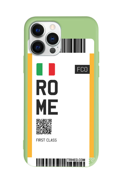 Rome Bileti Lansman Model İçi Kadife Silikon Telefon Kılıfı