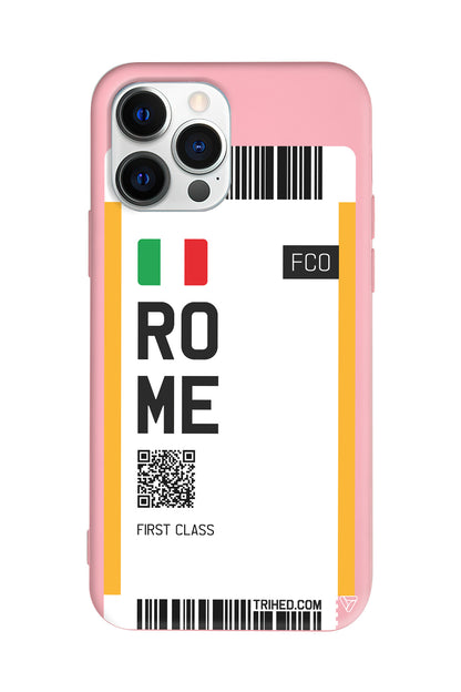 Rome Bileti Lansman Model İçi Kadife Silikon Telefon Kılıfı