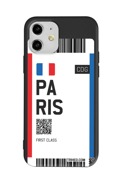 Paris Bileti Lansman Model İçi Kadife Silikon Telefon Kılıfı