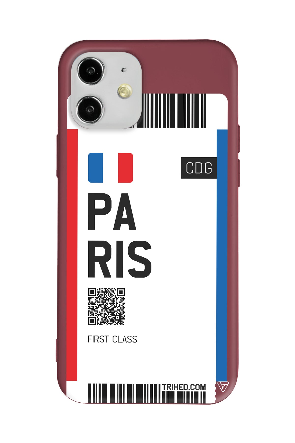 Paris Bileti Lansman Model İçi Kadife Silikon Telefon Kılıfı