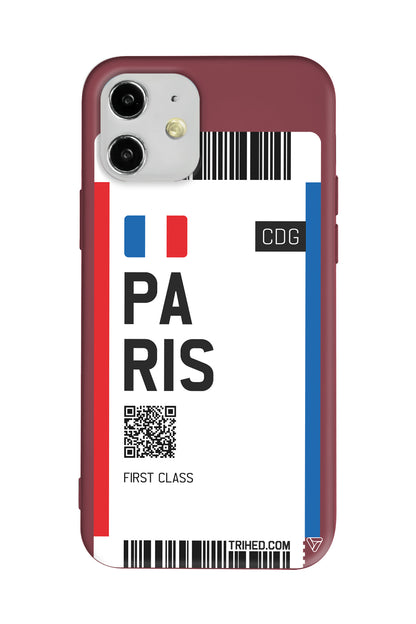 Paris Bileti Lansman Model İçi Kadife Silikon Telefon Kılıfı