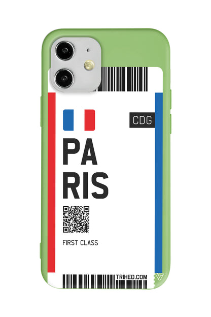 Paris Bileti Lansman Model İçi Kadife Silikon Telefon Kılıfı