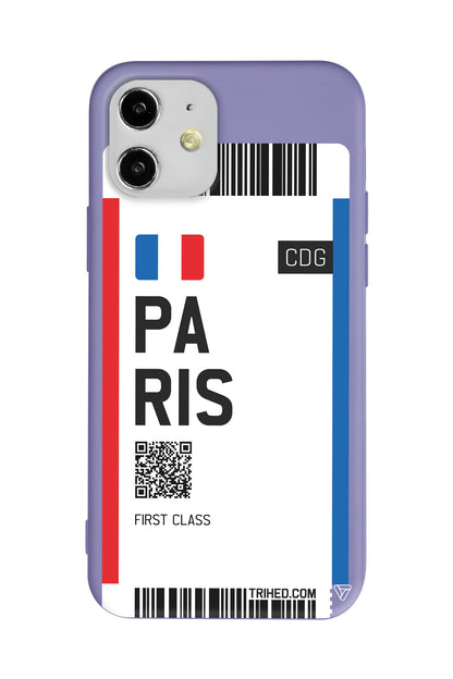 Paris Bileti Lansman Model İçi Kadife Silikon Telefon Kılıfı