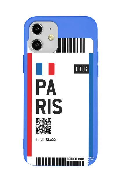 Paris Bileti Lansman Model İçi Kadife Silikon Telefon Kılıfı