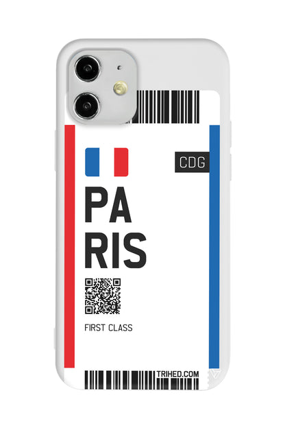 Paris Bileti Lansman Model İçi Kadife Silikon Telefon Kılıfı