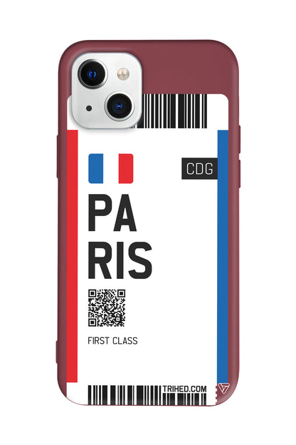 Paris Bileti Lansman Model İçi Kadife Silikon Telefon Kılıfı