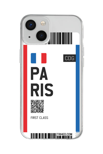 Paris Bileti Lansman Model İçi Kadife Silikon Telefon Kılıfı