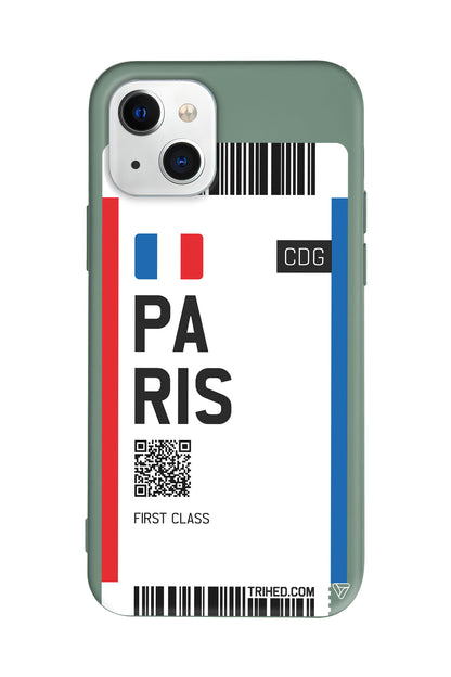 Paris Bileti Lansman Model İçi Kadife Silikon Telefon Kılıfı