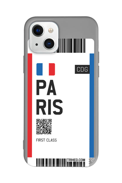 Paris Bileti Lansman Model İçi Kadife Silikon Telefon Kılıfı