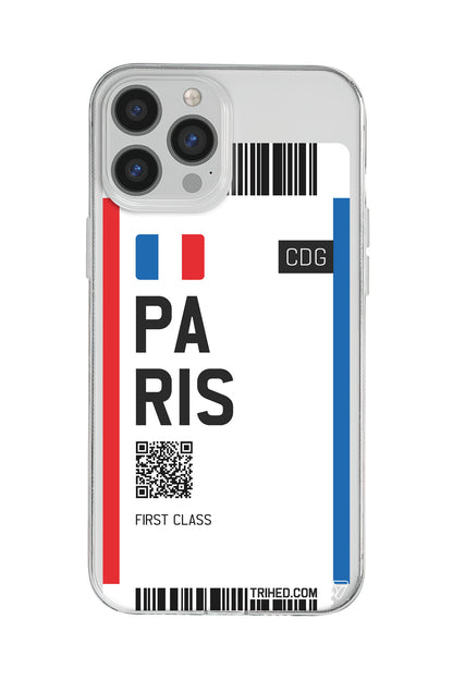 Paris Bileti Lansman Model İçi Kadife Silikon Telefon Kılıfı