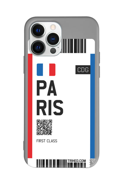 Paris Bileti Lansman Model İçi Kadife Silikon Telefon Kılıfı