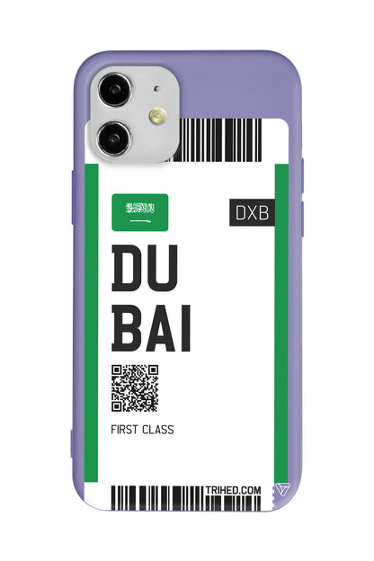 Dubai Bileti Lansman Model İçi Kadife Silikon Telefon Kılıfı