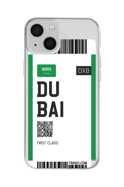 Dubai Bileti Lansman Model İçi Kadife Silikon Telefon Kılıfı