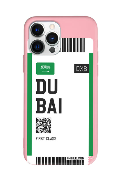 Dubai Bileti Lansman Model İçi Kadife Silikon Telefon Kılıfı