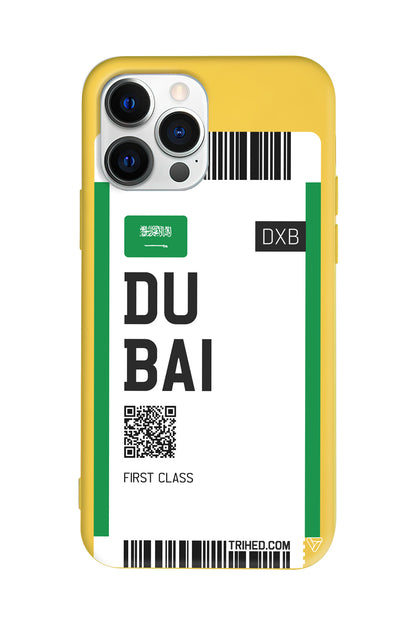Dubai Bileti Lansman Model İçi Kadife Silikon Telefon Kılıfı