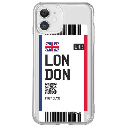 London Bileti Lansman Model İçi Kadife Silikon Telefon Kılıfı