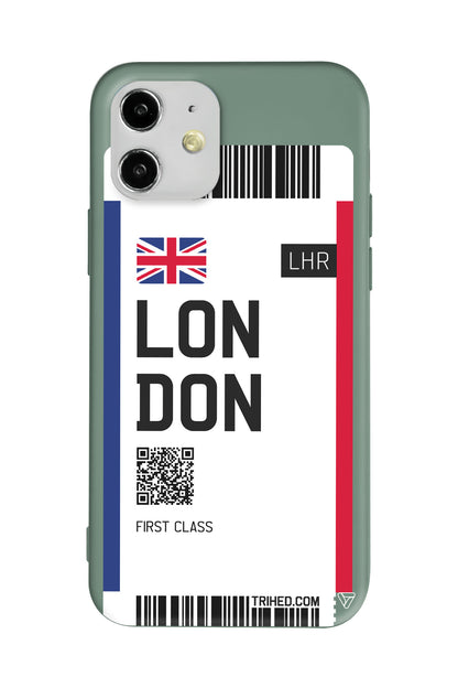 London Bileti Lansman Model İçi Kadife Silikon Telefon Kılıfı