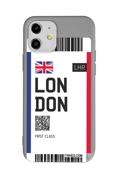 London Bileti Lansman Model İçi Kadife Silikon Telefon Kılıfı
