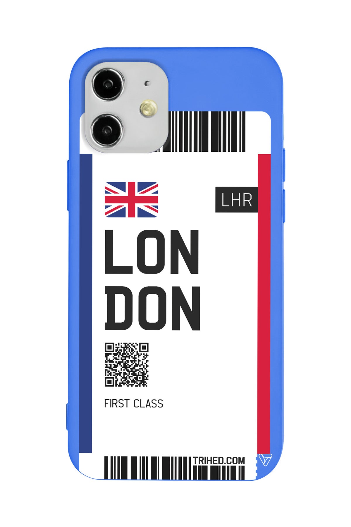 London Bileti Lansman Model İçi Kadife Silikon Telefon Kılıfı