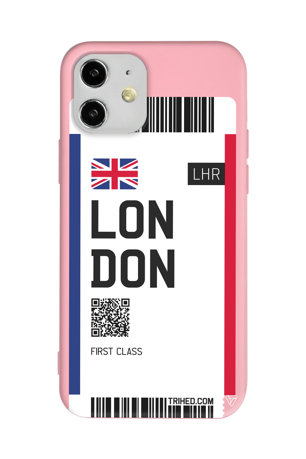 London Bileti Lansman Model İçi Kadife Silikon Telefon Kılıfı