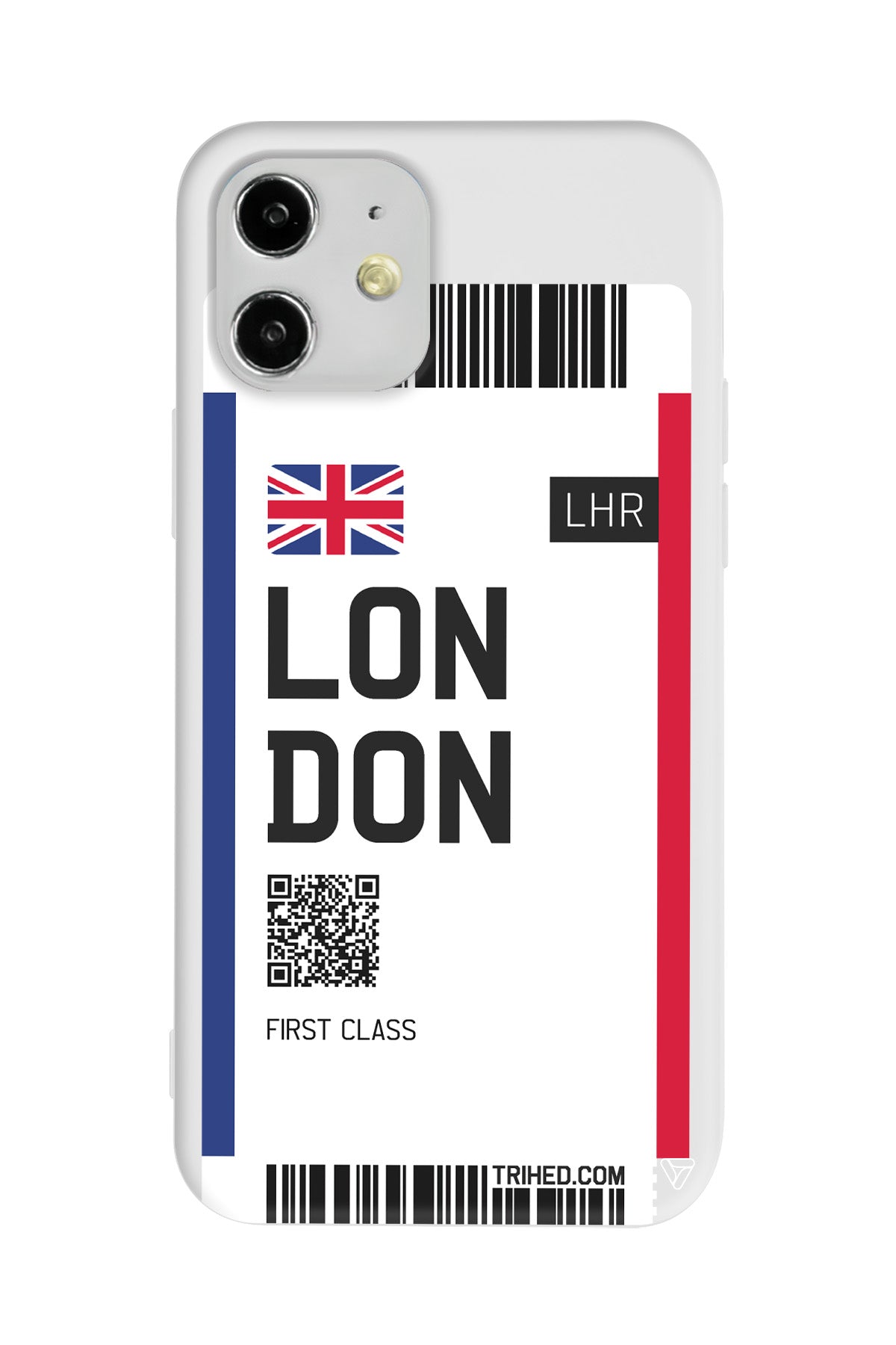 London Bileti Lansman Model İçi Kadife Silikon Telefon Kılıfı