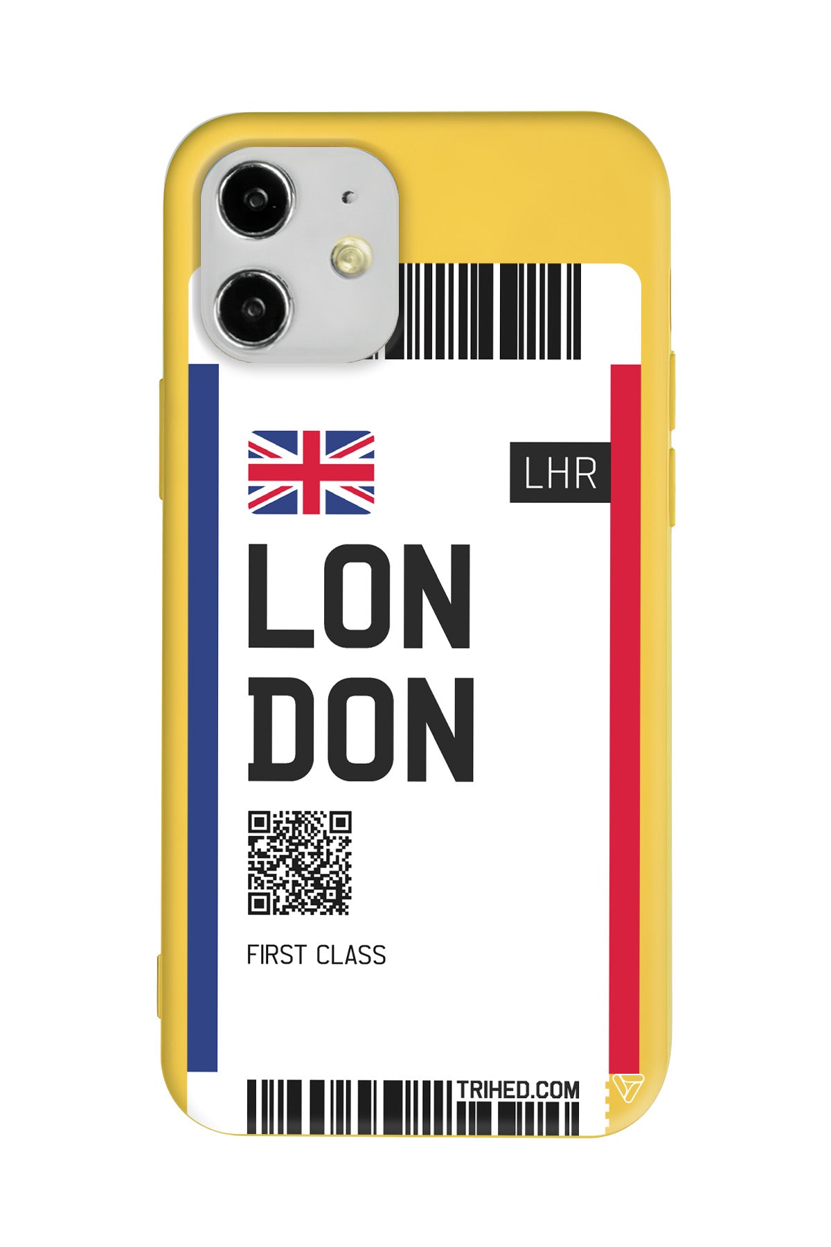 London Bileti Lansman Model İçi Kadife Silikon Telefon Kılıfı