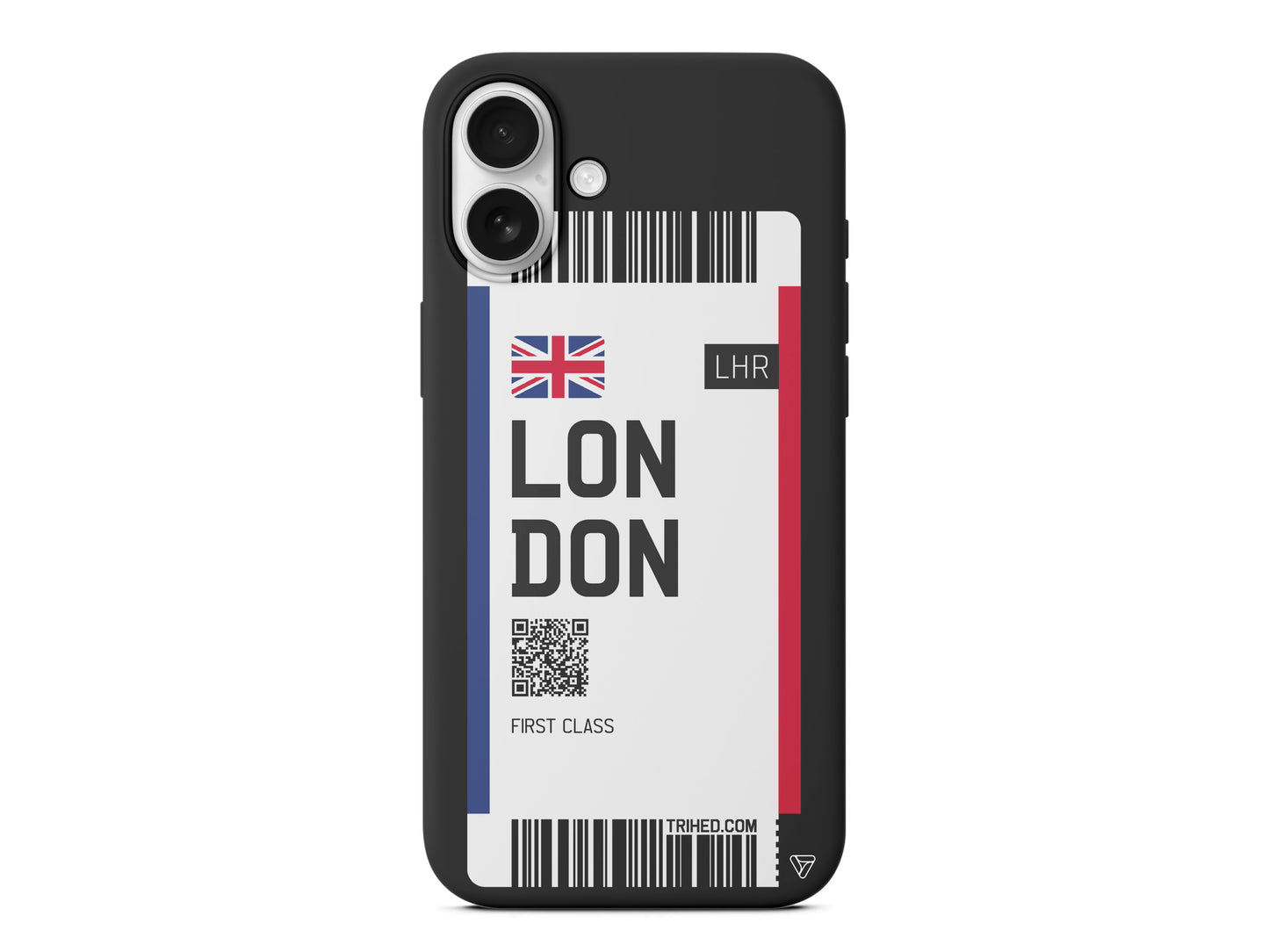 London Bileti Lansman Model İçi Kadife Silikon Telefon Kılıfı