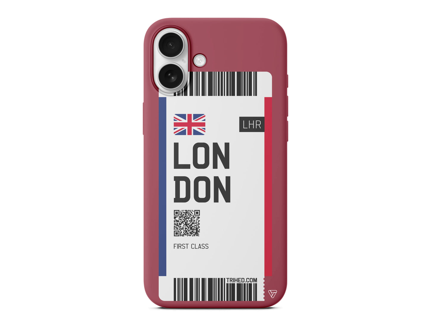 London Bileti Lansman Model İçi Kadife Silikon Telefon Kılıfı