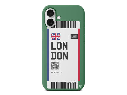 London Bileti Lansman Model İçi Kadife Silikon Telefon Kılıfı