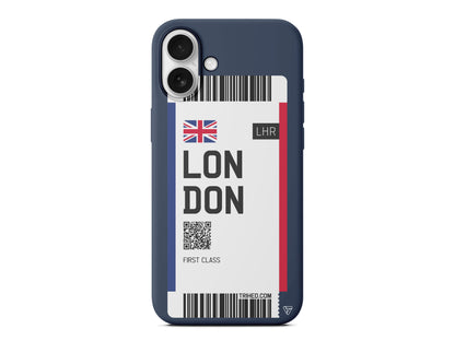 London Bileti Lansman Model İçi Kadife Silikon Telefon Kılıfı