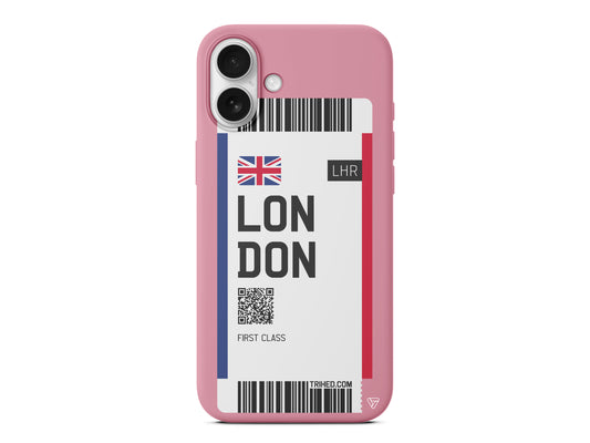 London Bileti Lansman Model İçi Kadife Silikon Telefon Kılıfı – Plus Serisine Özel