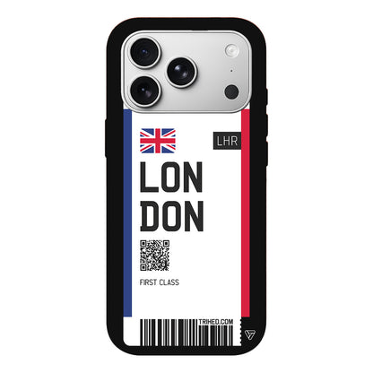 London Bileti Lansman Model İçi Kadife Silikon Telefon Kılıfı