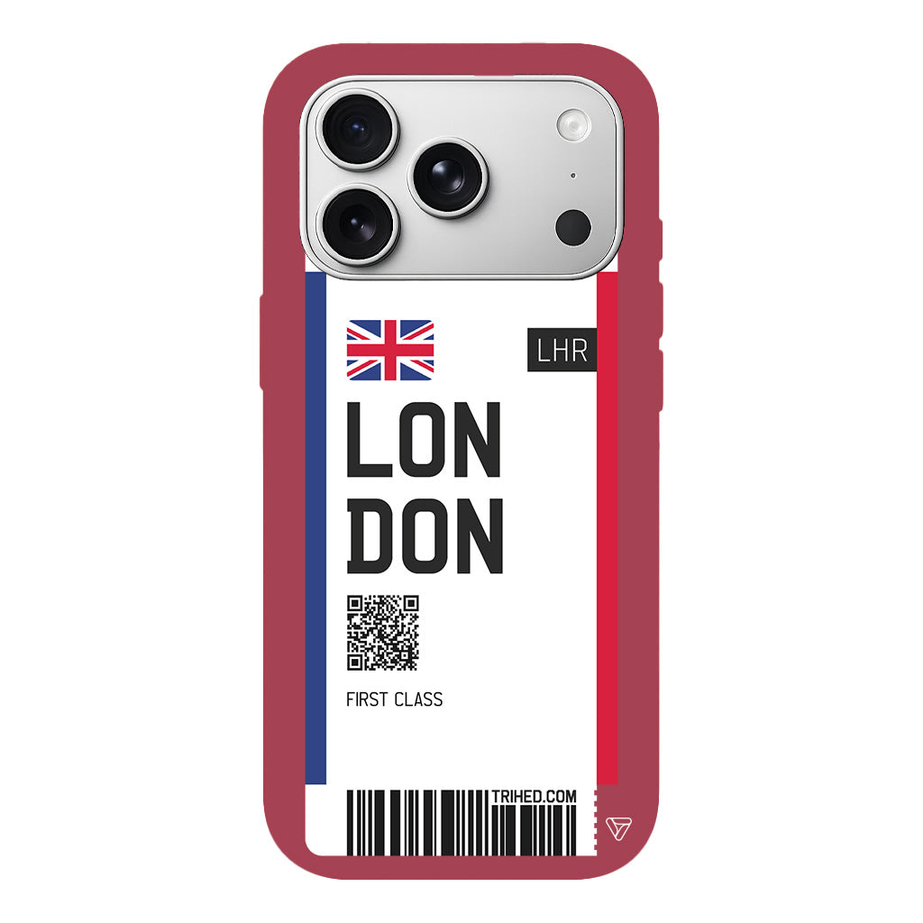 London Bileti Lansman Model İçi Kadife Silikon Telefon Kılıfı