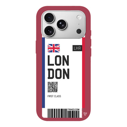 London Bileti Lansman Model İçi Kadife Silikon Telefon Kılıfı