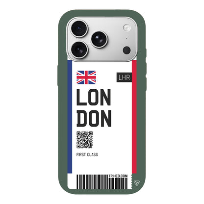 London Bileti Lansman Model İçi Kadife Silikon Telefon Kılıfı