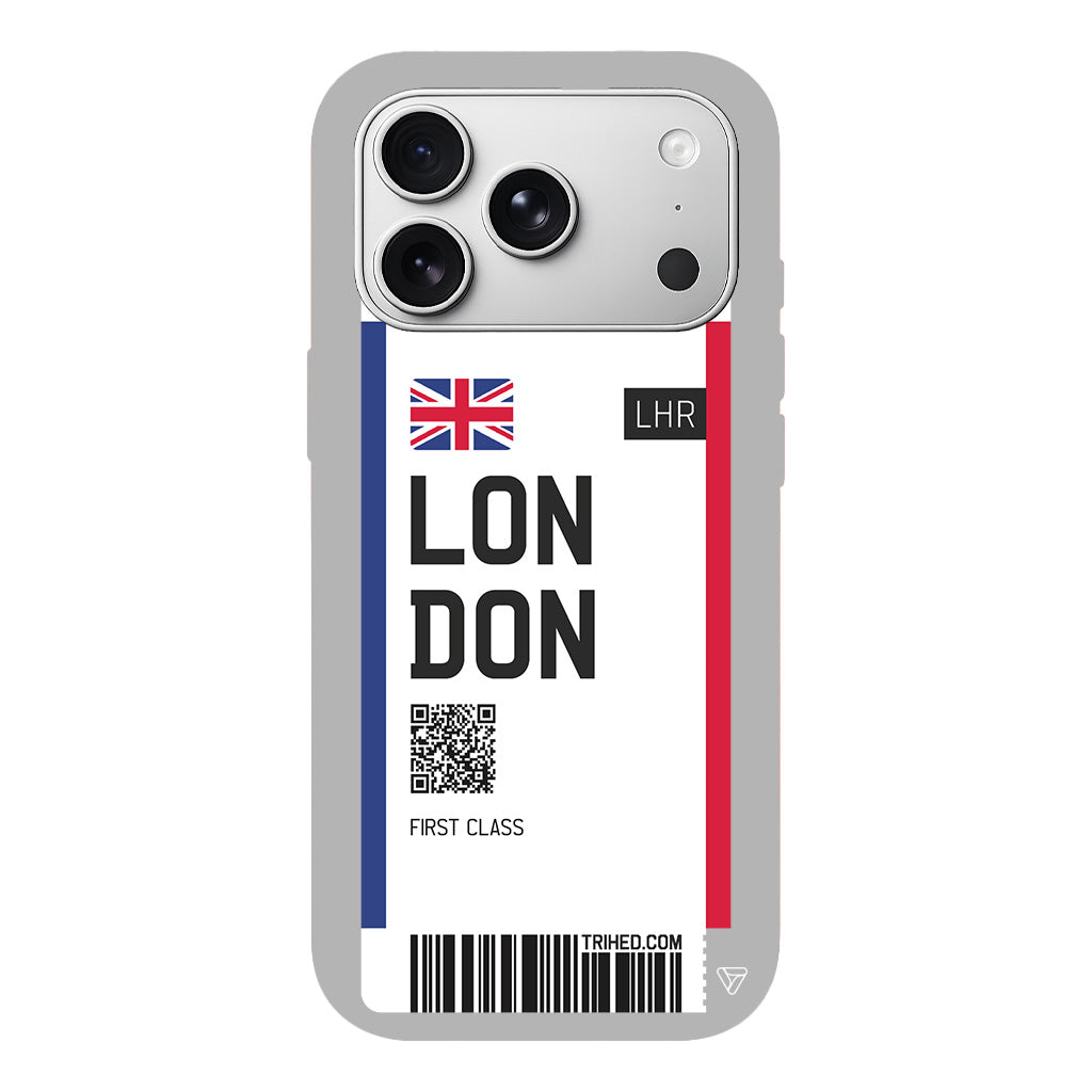 London Bileti Lansman Model İçi Kadife Silikon Telefon Kılıfı