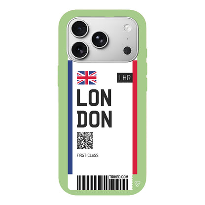 London Bileti Lansman Model İçi Kadife Silikon Telefon Kılıfı