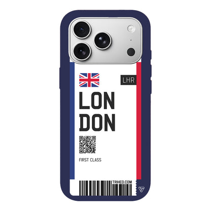 London Bileti Lansman Model İçi Kadife Silikon Telefon Kılıfı