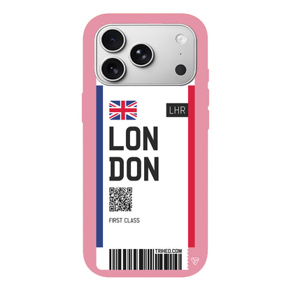 London Bileti Lansman Model İçi Kadife Silikon Telefon Kılıfı